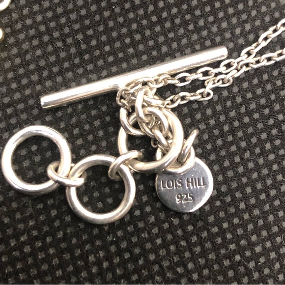 LOIS HILL Two Tone Sterling Silver Necklace Gold Plated Cut Out Scroll Pendant - Picture 9 of 10